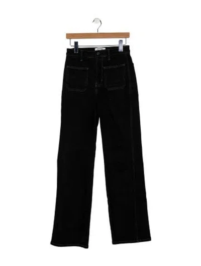 Pre-owned Reformation High-rise Wide Leg Jeans In Black