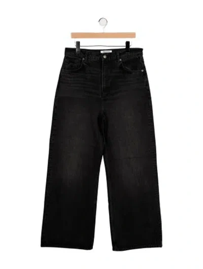 Pre-owned Reformation High-rise Wide Leg Jeans In Black