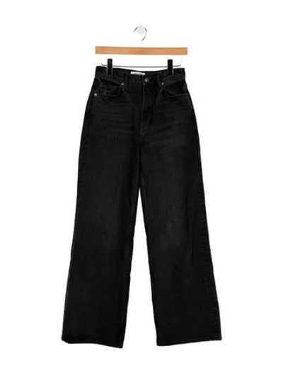 Pre-owned Reformation High-rise Wide Leg Jeans In Black
