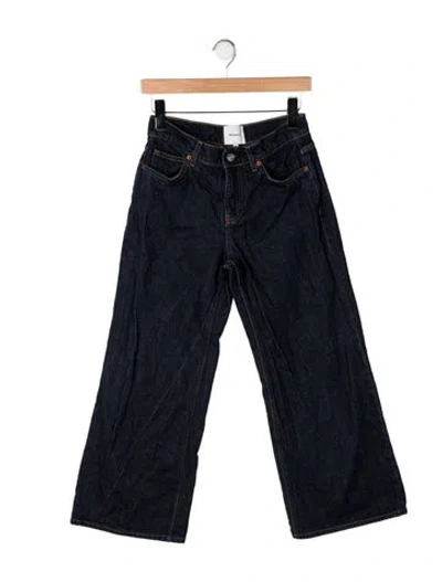 Pre-owned Reformation High-rise Wide Leg Jeans In Black