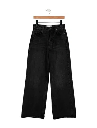 Pre-owned Reformation High-rise Wide Leg Jeans In Black