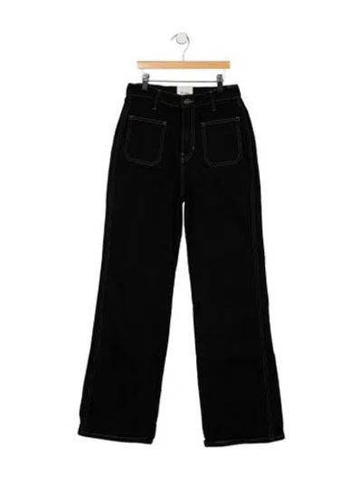 Pre-owned Reformation High-rise Wide Leg Jeans In Black