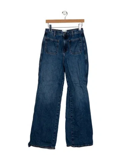 Pre-owned Reformation High-rise Wide Leg Jeans In Blue