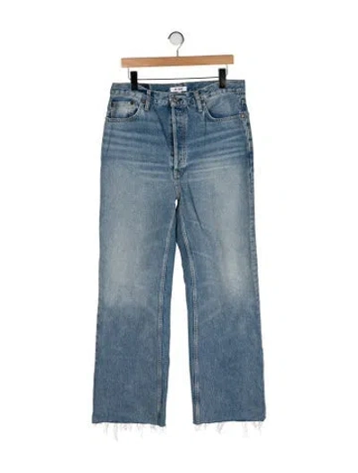 Pre-owned Reformation High-rise Wide Leg Jeans In Blue