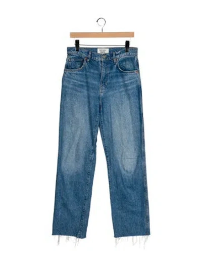 Pre-owned Reformation High-rise Wide Leg Jeans In Blue