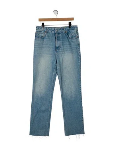 Pre-owned Reformation High-rise Wide Leg Jeans In Blue