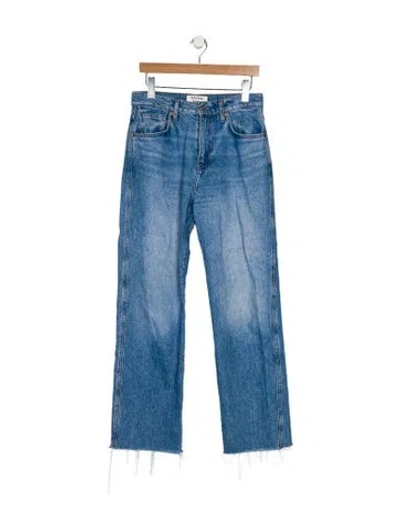 Pre-owned Reformation High-rise Wide Leg Jeans In Blue