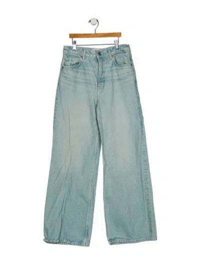 Pre-owned Reformation High-rise Wide Leg Jeans In Blue