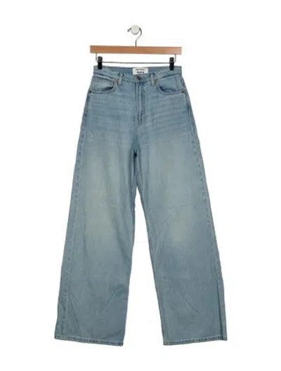 Pre-owned Reformation High-rise Wide Leg Jeans In Blue