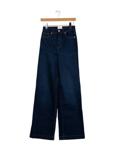 Pre-owned Reformation High-rise Wide Leg Jeans In Blue