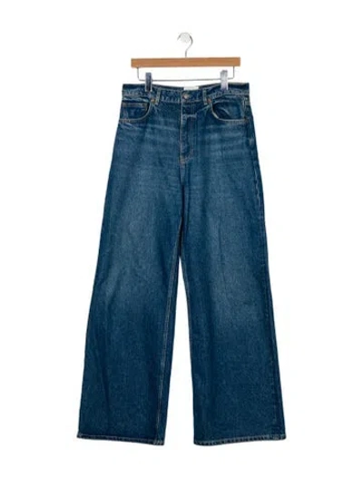 Pre-owned Reformation High-rise Wide Leg Jeans In Blue