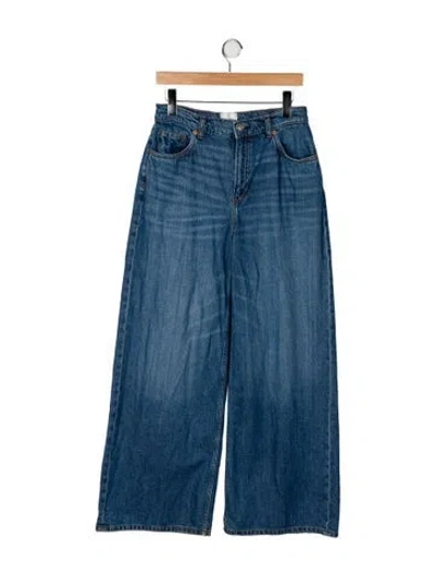 Pre-owned Reformation High-rise Wide Leg Jeans In Blue