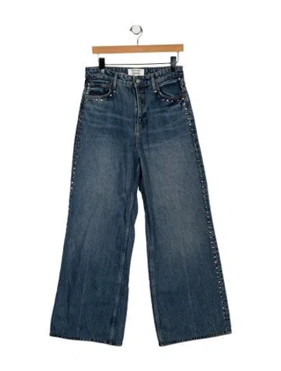 Pre-owned Reformation High-rise Wide Leg Jeans In Blue