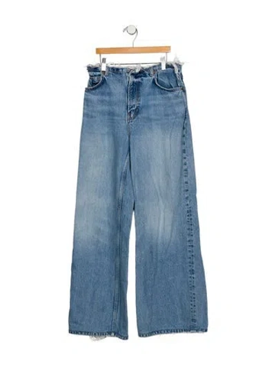 Pre-owned Reformation High-rise Wide Leg Jeans In Blue