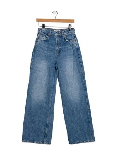 Pre-owned Reformation High-rise Wide Leg Jeans In Blue