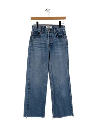 Pre-owned Reformation High-rise Wide Leg Jeans In Blue