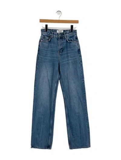 Pre-owned Reformation High-rise Wide Leg Jeans In Blue