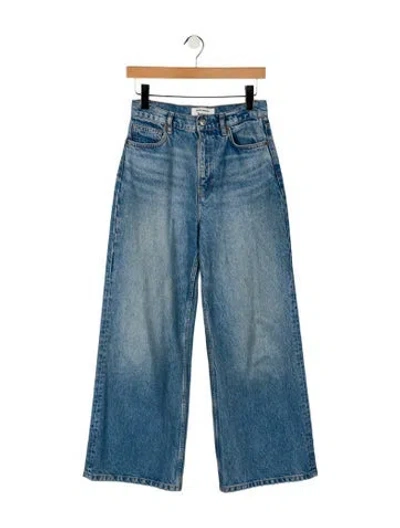 Pre-owned Reformation High-rise Wide Leg Jeans In Blue