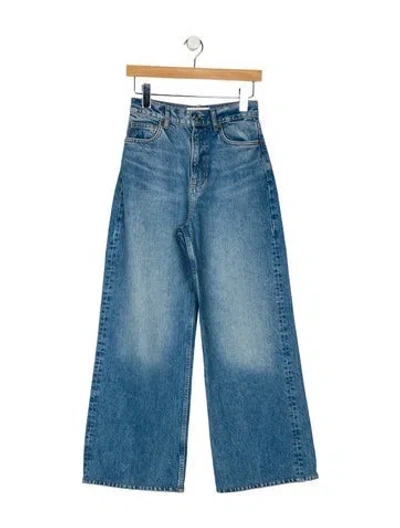 Pre-owned Reformation High-rise Wide Leg Jeans In Blue