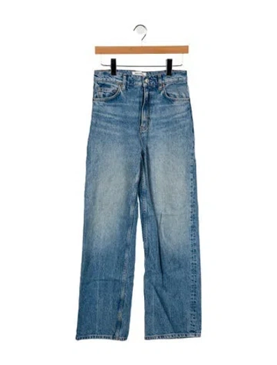 Pre-owned Reformation High-rise Wide Leg Jeans In Blue