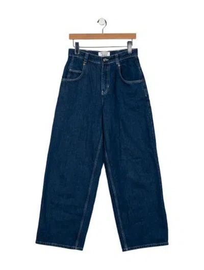 Pre-owned Reformation High-rise Wide Leg Jeans In Blue