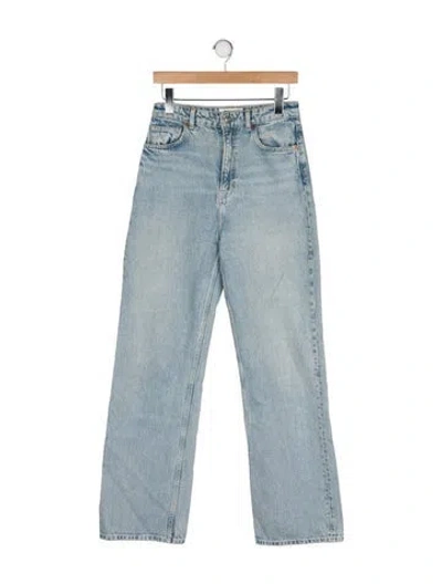 Pre-owned Reformation High-rise Wide Leg Jeans In Blue
