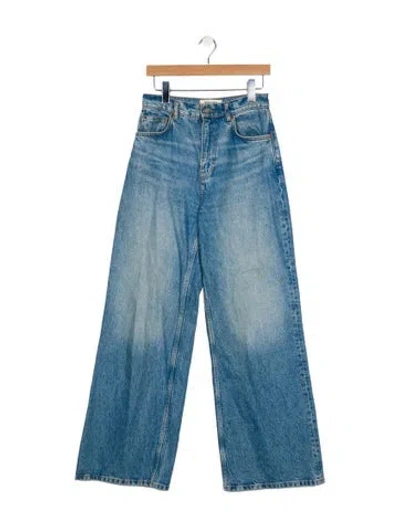 Pre-owned Reformation High-rise Wide Leg Jeans In Blue