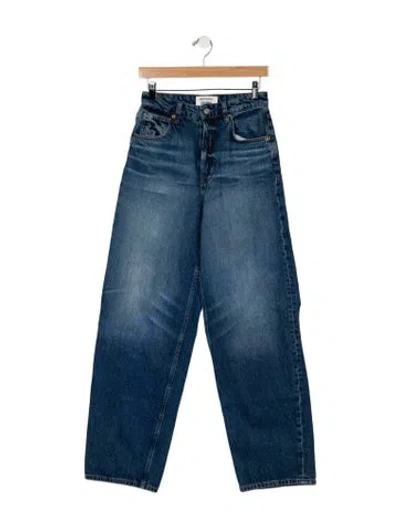 Pre-owned Reformation High-rise Wide Leg Jeans In Blue