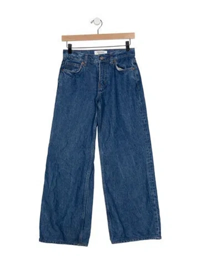 Pre-owned Reformation High-rise Wide Leg Jeans In Blue