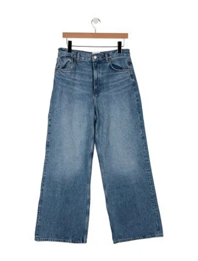 Pre-owned Reformation High-rise Wide Leg Jeans In Blue