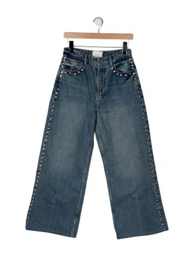 Pre-owned Reformation High-rise Wide Leg Jeans In Blue