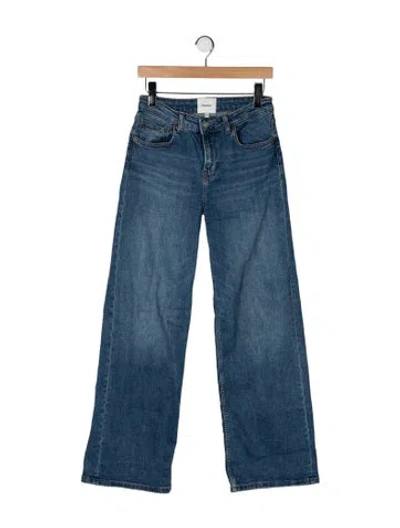 Pre-owned Reformation High-rise Wide Leg Jeans In Blue