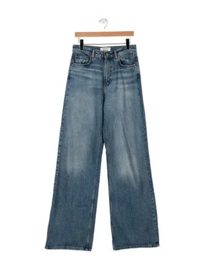 Pre-owned Reformation High-rise Wide Leg Jeans In Blue