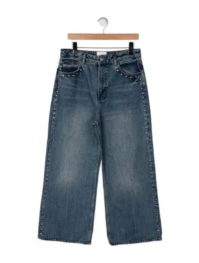 Pre-owned Reformation High-rise Wide Leg Jeans In Blue