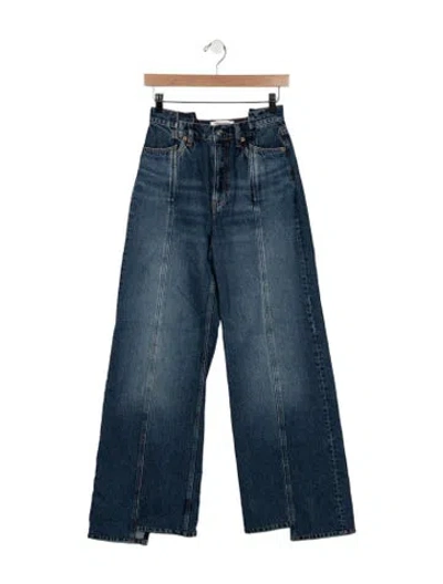 Pre-owned Reformation High-rise Wide Leg Jeans In Blue