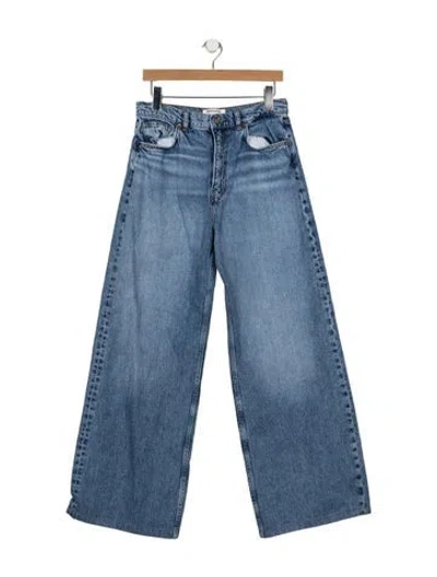 Pre-owned Reformation High-rise Wide Leg Jeans In Blue