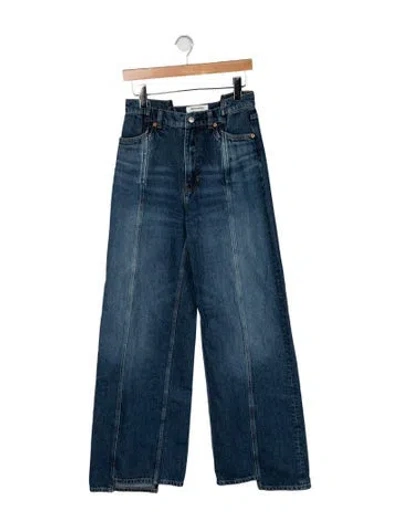 Pre-owned Reformation High-rise Wide Leg Jeans In Blue