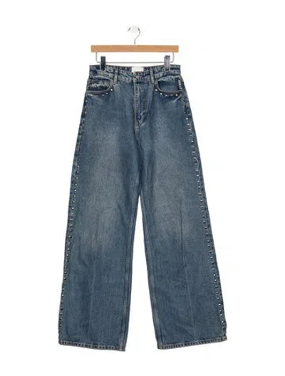 Pre-owned Reformation High-rise Wide Leg Jeans In Blue