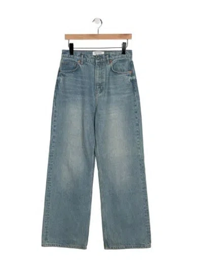 Pre-owned Reformation High-rise Wide Leg Jeans In Blue