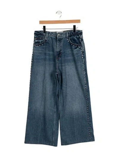 Pre-owned Reformation High-rise Wide Leg Jeans In Blue