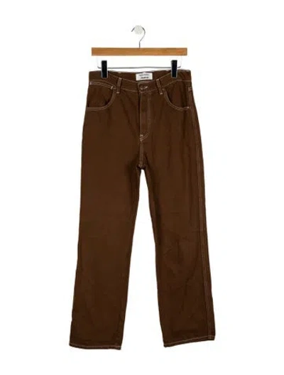 Pre-owned Reformation High-rise Wide Leg Jeans In Brown