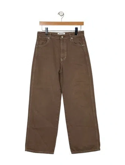 Pre-owned Reformation High-rise Wide Leg Jeans In Brown