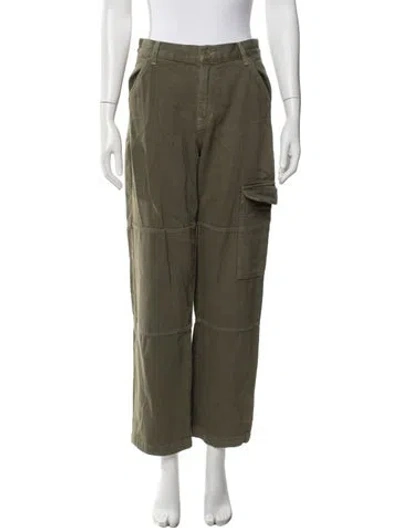 Pre-owned Reformation High-rise Wide Leg Jeans In Green