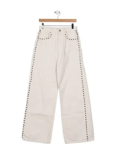 Pre-owned Reformation High-rise Wide Leg Jeans In Neutrals