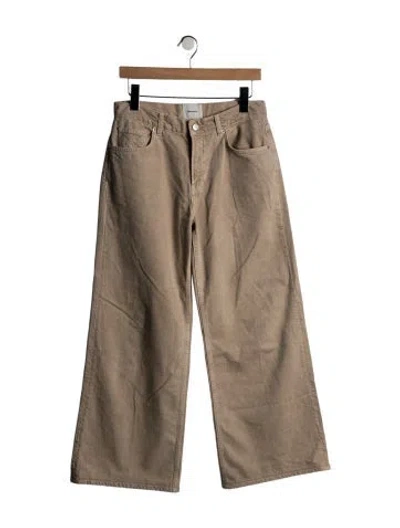 Pre-owned Reformation High-rise Wide Leg Jeans In Neutrals