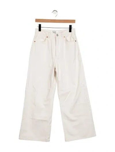 Pre-owned Reformation High-rise Wide Leg Jeans In Neutrals
