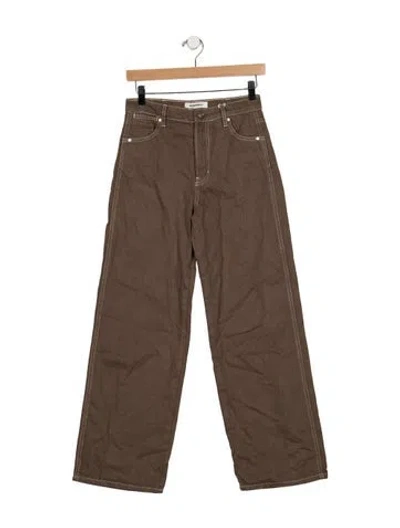Pre-owned Reformation High-rise Wide Leg Jeans W/ Tags In Brown