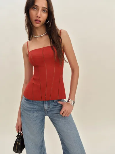 Reformation Hilda Top In Red