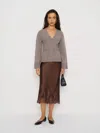 Reformation Holden Regenerative Wool Cardigan In Gray