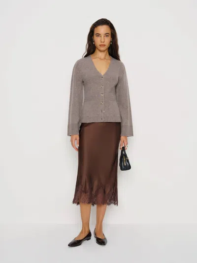 Reformation Holden Regenerative Wool Cardigan In Gray